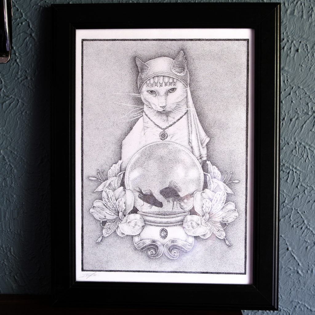 The Fortune Teller - Original Stippled Drawing