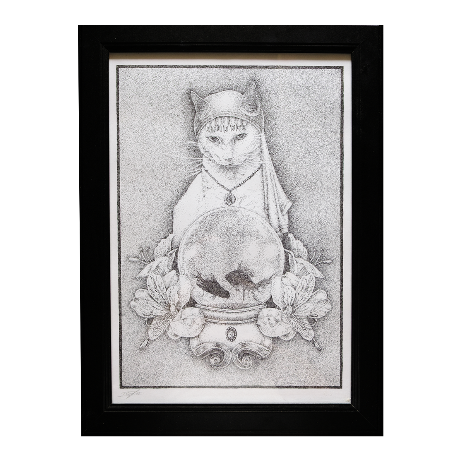 The Fortune Teller - Original Stippled Drawing