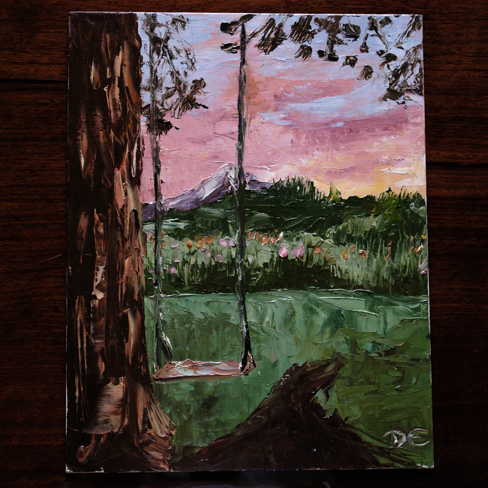 By the Swing Original Painting
