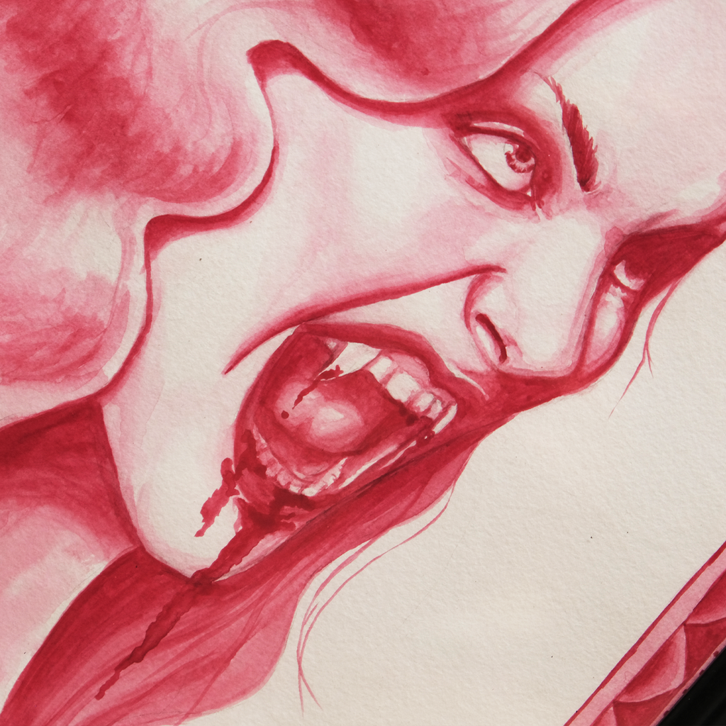 Watercolour Vampire Painting Original