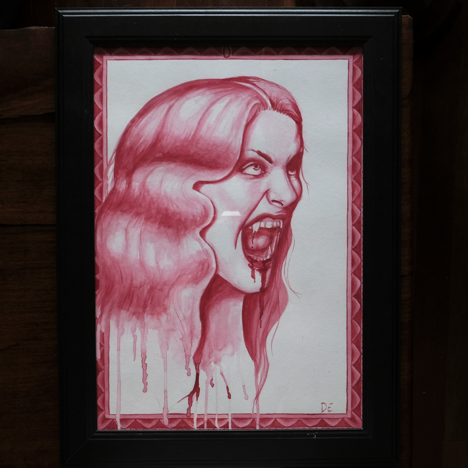 Watercolour Vampire Painting Original